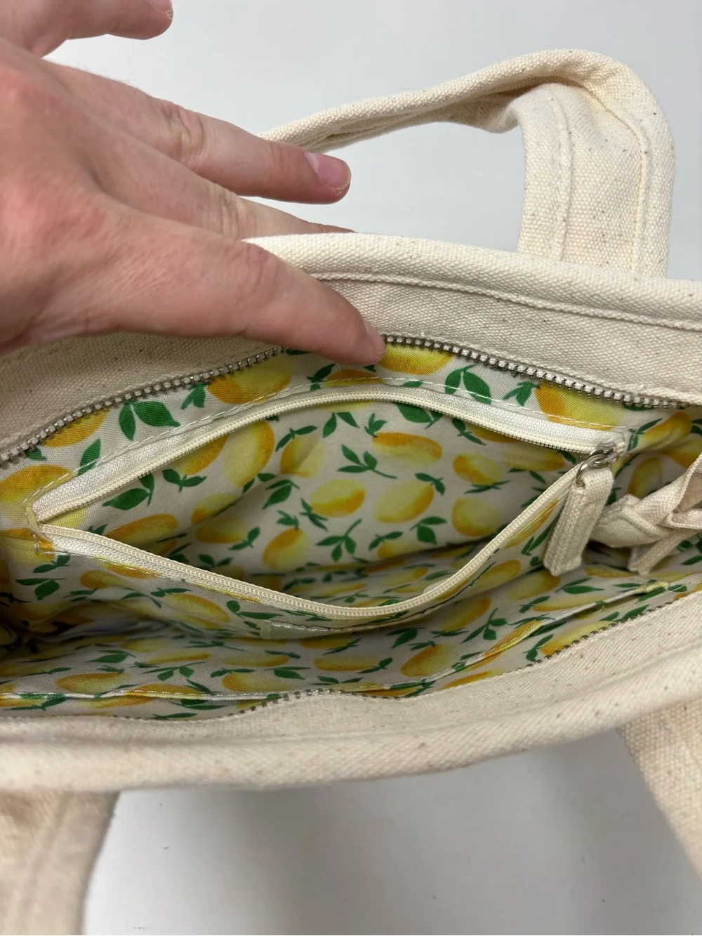 C&C California Capri Lemon Canvas Crossbody mini tote bag NWT - Picture 7 of 12
